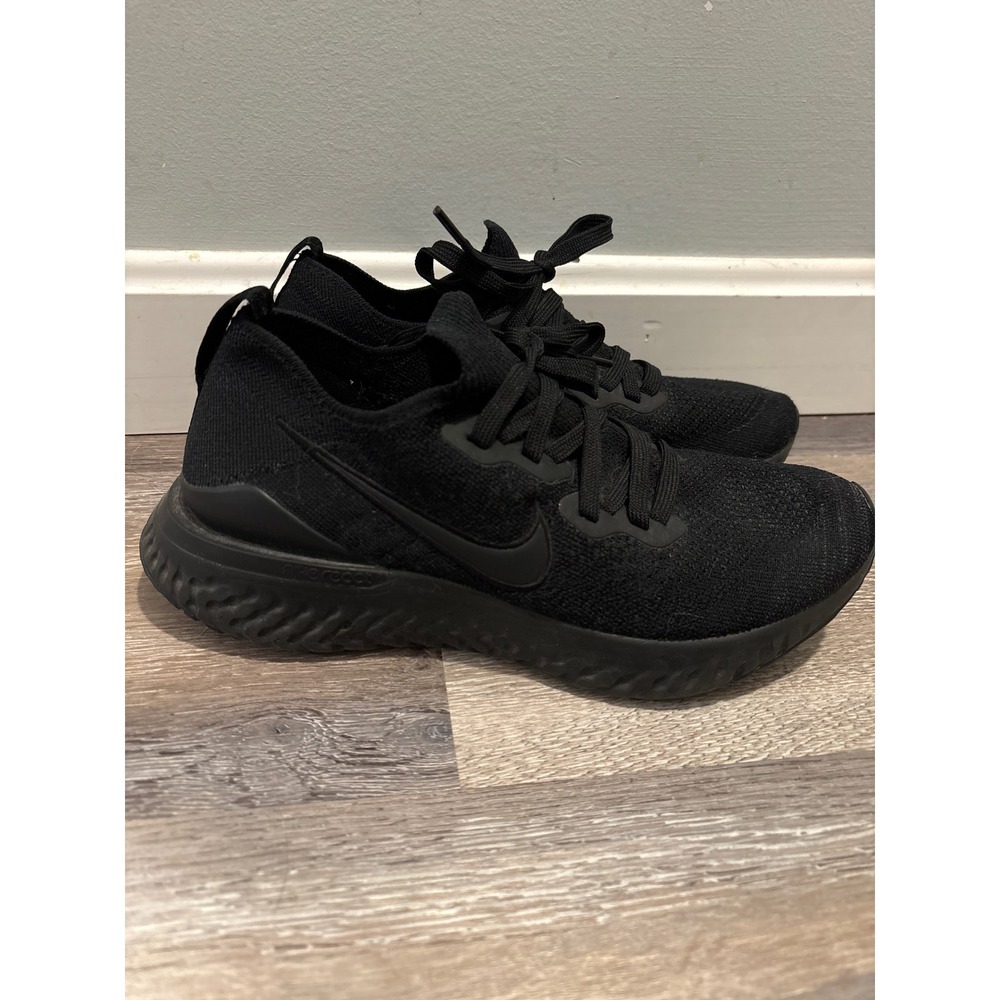 Nike Epic React Flyknit 2 Triple Black Running Shoes BQ8927-011 Womens 8